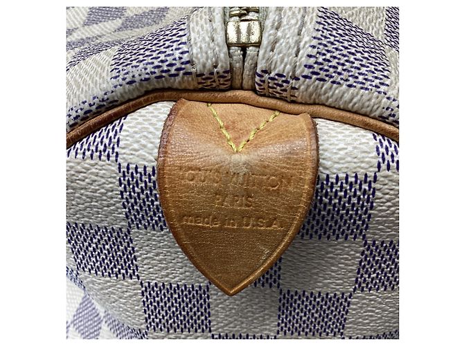 Bolso Louis Vuitton Speedy Damier Azur en lona de nylon blanca - vista 11