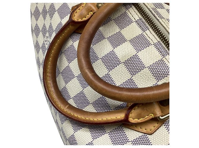 Bolso Louis Vuitton Speedy Damier Azur en lona de nylon blanca - vista 9