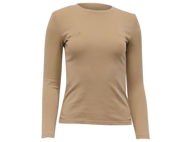 Top de cuello redondo manga larga Ralph Lauren en algodón tan - vista 2