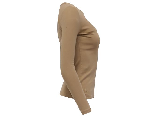 Top de cuello redondo manga larga Ralph Lauren en algodón tan - vista 3