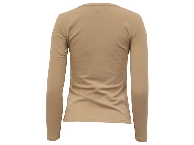 Top de cuello redondo manga larga Ralph Lauren en algodón tan - vista 4