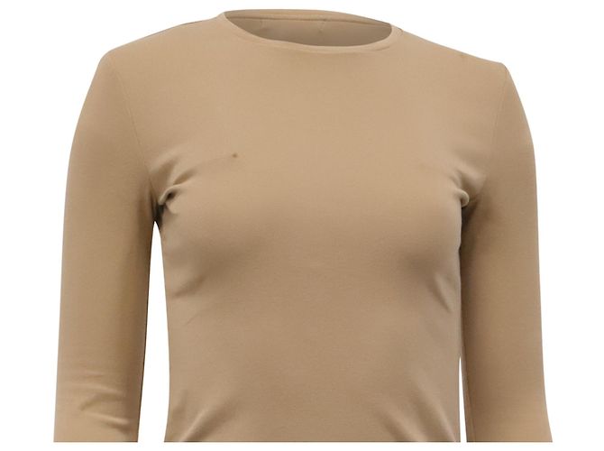 Top de cuello redondo manga larga Ralph Lauren en algodón tan - vista 5