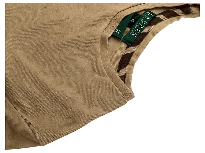 Top de cuello redondo manga larga Ralph Lauren en algodón tan - vista 6