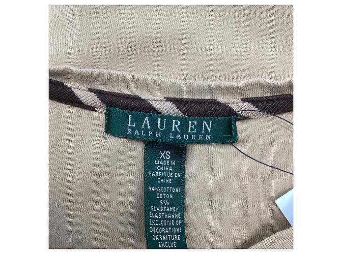 Top de cuello redondo manga larga Ralph Lauren en algodón tan - vista 8