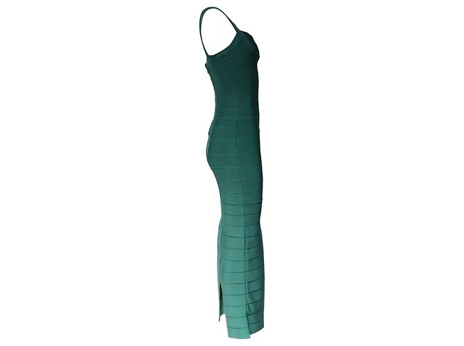 Vestido Maxi Bandage Herve Leger en Rayón Verde - vista 3