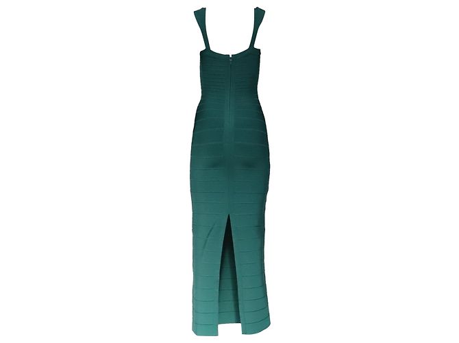 Vestido Maxi Bandage Herve Leger en Rayón Verde - vista 4