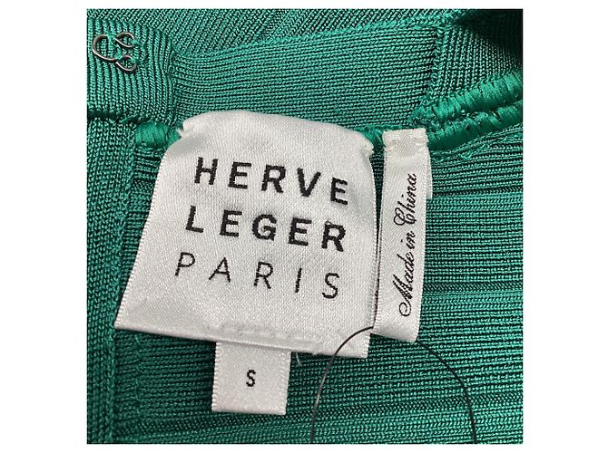 Vestido Maxi Bandage Herve Leger en Rayón Verde - vista 6