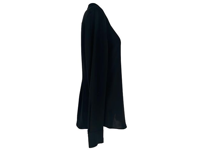 Theory Hemdbluse aus schwarzer Seide - Ansicht 2