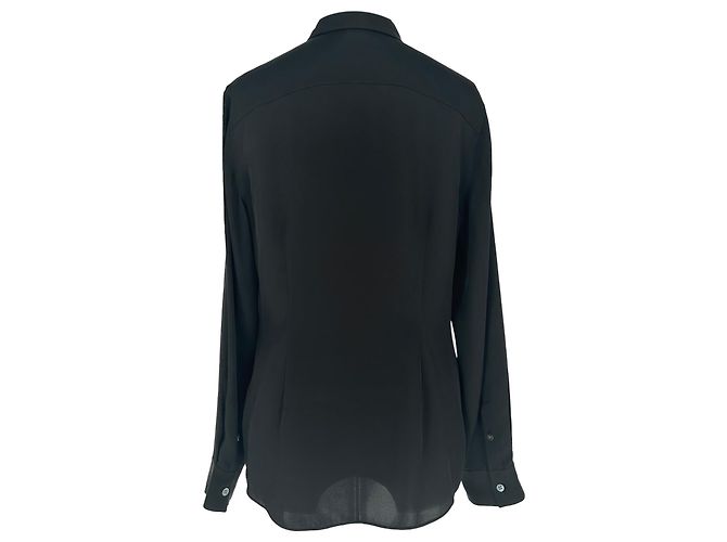 Theory Hemdbluse aus schwarzer Seide - Ansicht 3