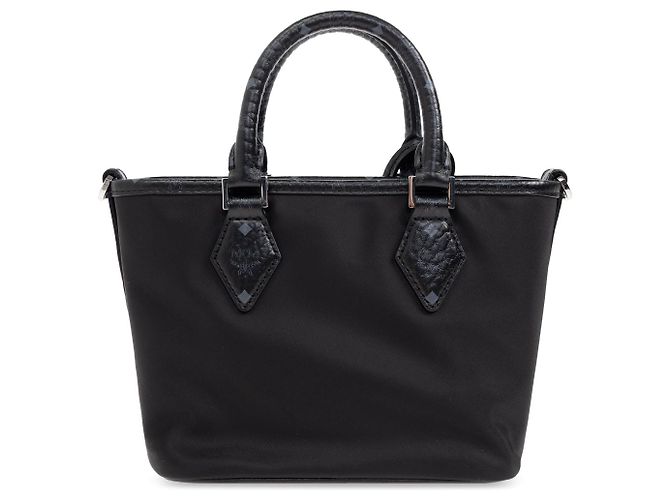 Borsa MCM nera in cotone - vista 3
