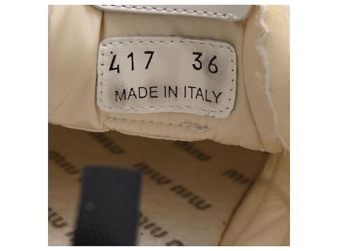 Sneakers Miu Miu Tyre Technical in camoscio avorio - vista 9