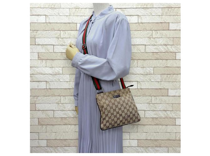 Borsa a Tracolla Gucci Sherry Line Beige - vista 2
