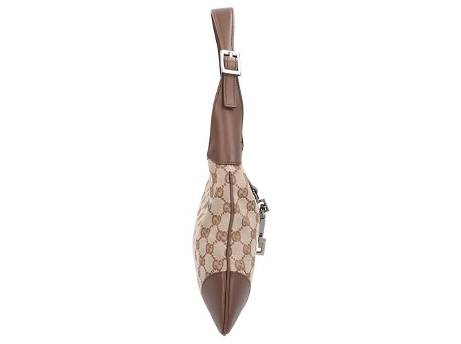 Borsa Gucci Jackie GG Canvas Beige Marrone Scuro - vista 4