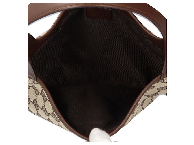 Borsa Gucci Jackie GG Canvas Beige Marrone Scuro - vista 6