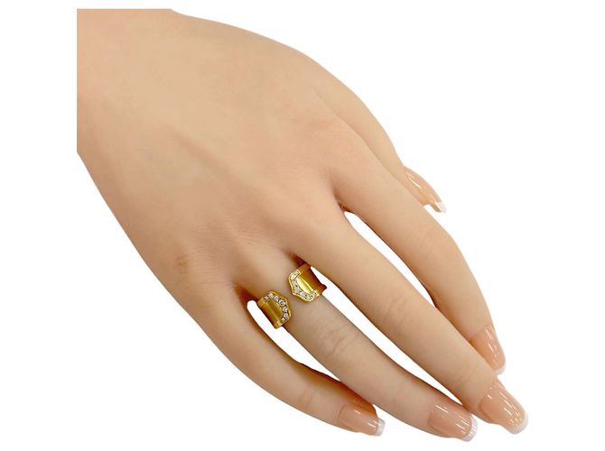 Anello Cartier 2C Band in oro giallo 18K e diamante - vista 2