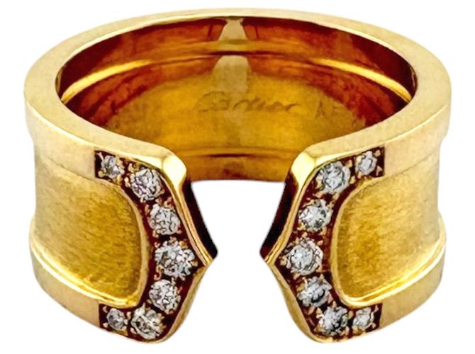 Anello Cartier 2C Band in oro giallo 18K e diamante - vista 3