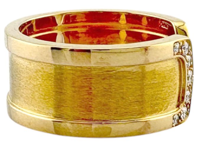 Anello Cartier 2C Band in oro giallo 18K e diamante - vista 4