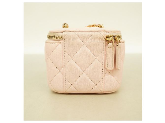 Bolsa Vanity Chanel em couro de bezerro grão rosa - vista 11