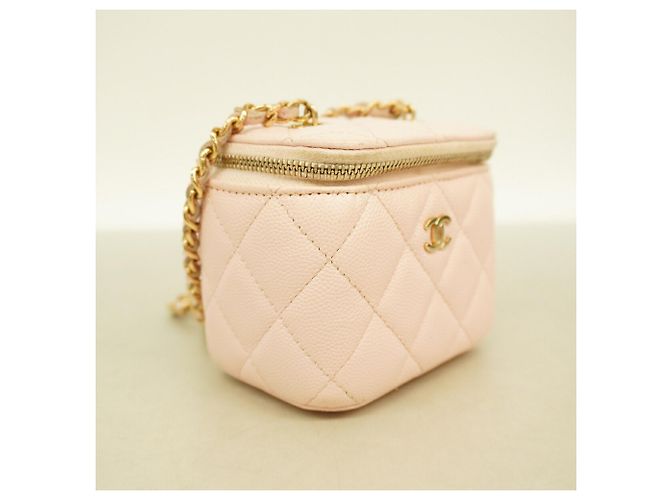 Bolsa Vanity Chanel em couro de bezerro grão rosa - vista 2