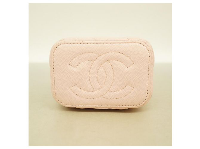 Bolsa Vanity Chanel em couro de bezerro grão rosa - vista 3
