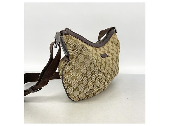 Borsa a tracolla Gucci in tela GG marrone - vista 2