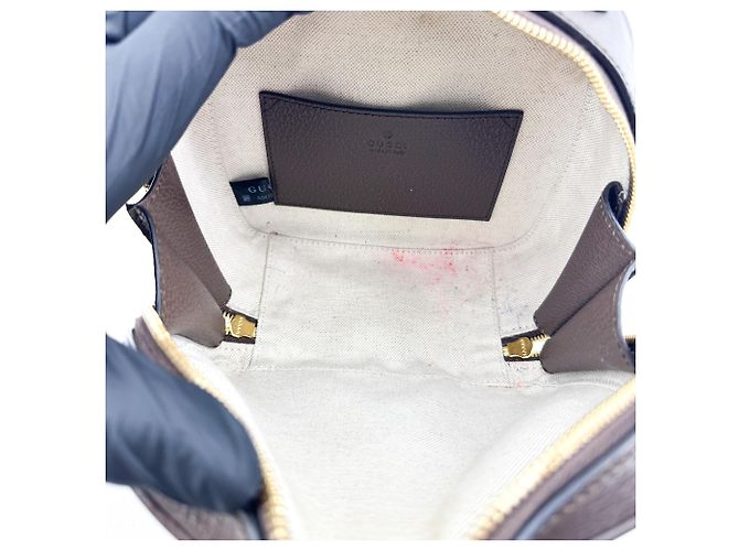 Gucci Ophidia Zip Around Top Handle GG Coated Canvas with Leather Mini - vista 5