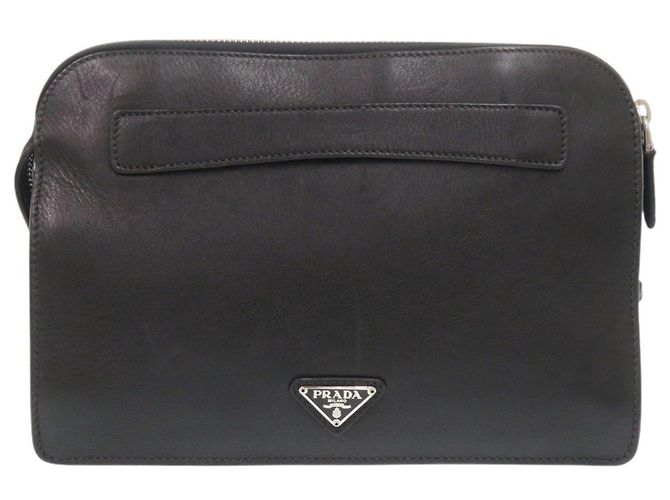 Prada VR0051 Pochette in pelle nera - vista 2