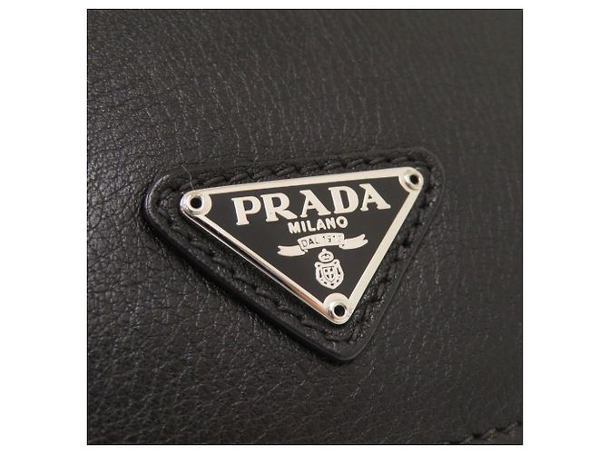 Prada VR0051 Pochette in pelle nera - vista 8