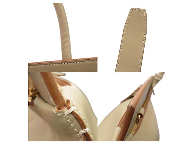 Borsa a mano 2-Way e borsa da viaggio Burberry Logo in pelle beige - vista 10