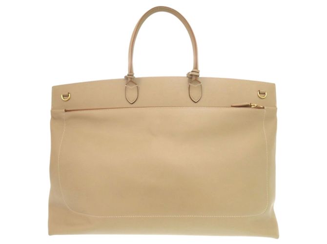Borsa a mano 2-Way e borsa da viaggio Burberry Logo in pelle beige - vista 3