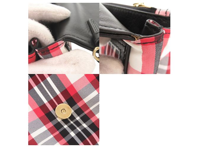 Borsa a tracolla Burberry in nylon e pelle con motivo Check - vista 10