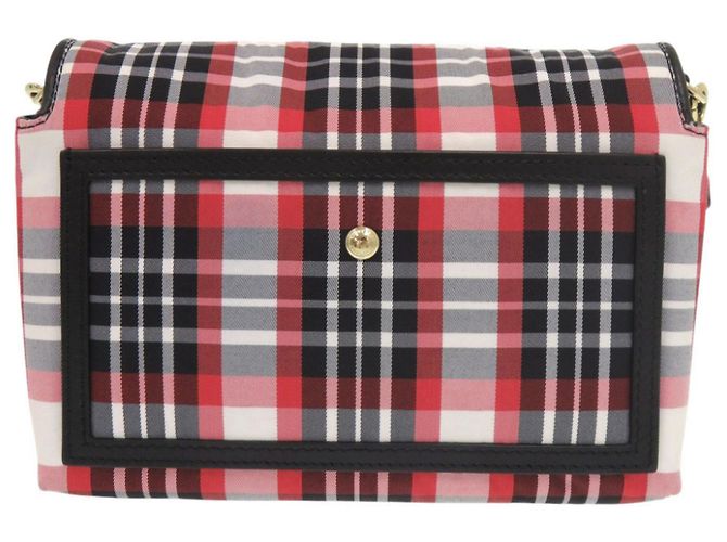 Borsa a tracolla Burberry in nylon e pelle con motivo Check - vista 2