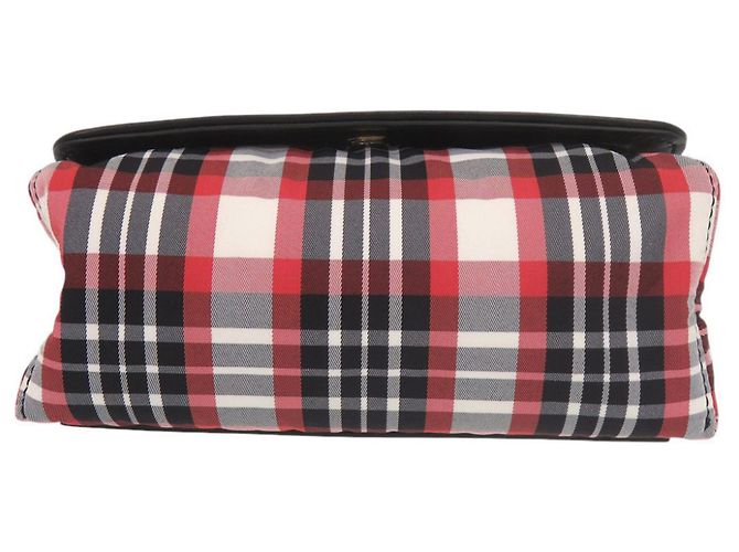 Borsa a tracolla Burberry in nylon e pelle con motivo Check - vista 3