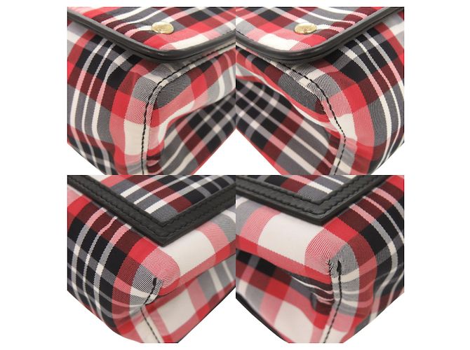Borsa a tracolla Burberry in nylon e pelle con motivo Check - vista 4