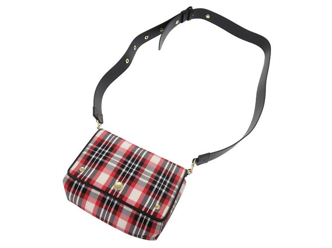 Borsa a tracolla Burberry in nylon e pelle con motivo Check - vista 5