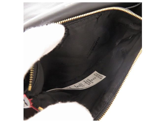 Borsa a tracolla Burberry in nylon e pelle con motivo Check - vista 7