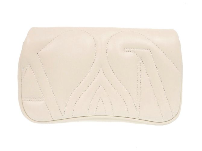 Alexander McQueen The Seal Mini Borsa a tracolla in pelle Ivory con catena - vista 3