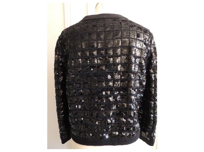 Chanel Chocolate Bar Cardigan-Jacke aus Kaschmir und Pailletten - Ansicht 6