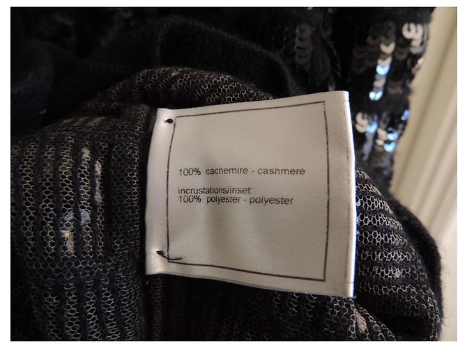 Chanel Chocolate Bar Cardigan-Jacke aus Kaschmir und Pailletten - Ansicht 8