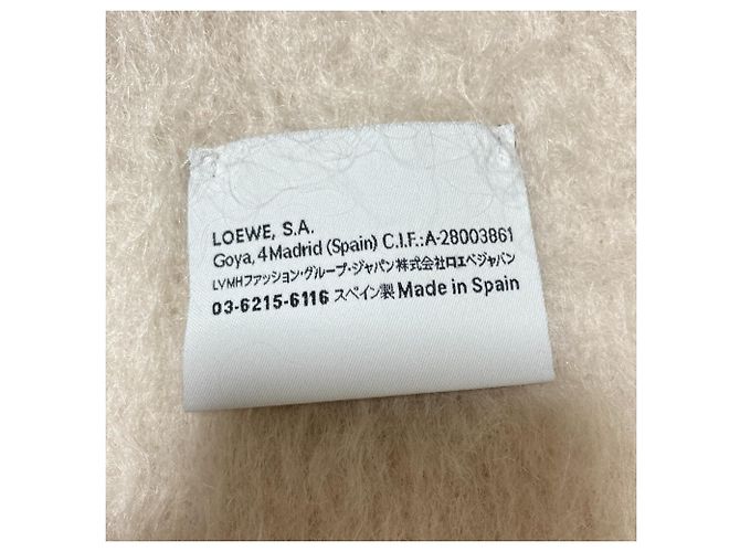 Sciarpa in mohair con patch Anagram Loewe in Off-White - vista 6
