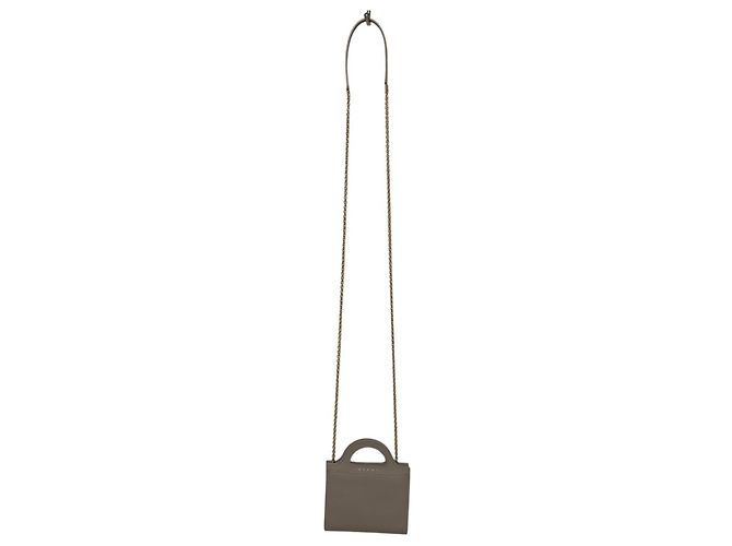 Cartera de cadena de cuero gris Marni - vista 10