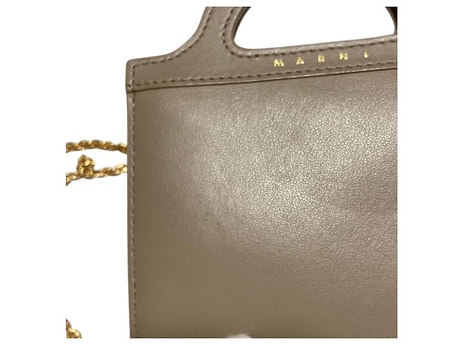 Cartera de cadena de cuero gris Marni - vista 13