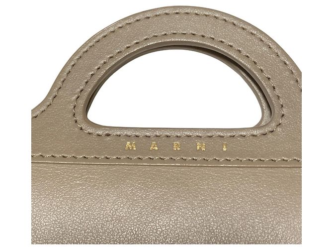 Cartera de cadena de cuero gris Marni - vista 5