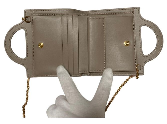 Cartera de cadena de cuero gris Marni - vista 6