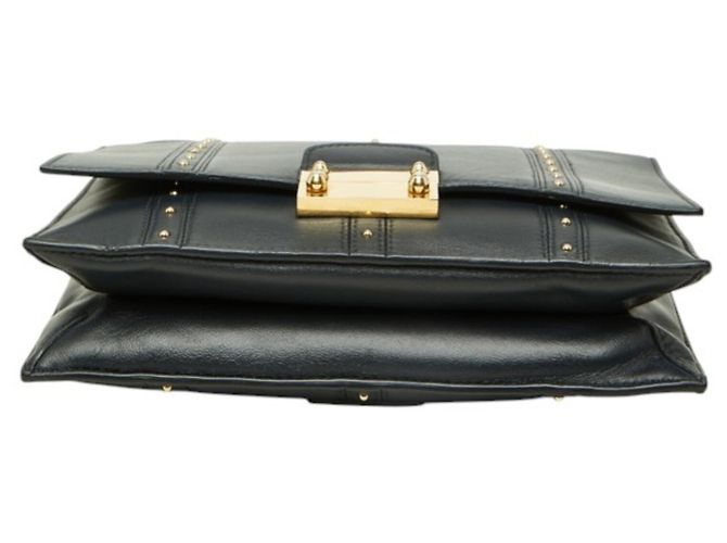 Borsa a patta Valentino Rockstud in pelle nera - vista 3