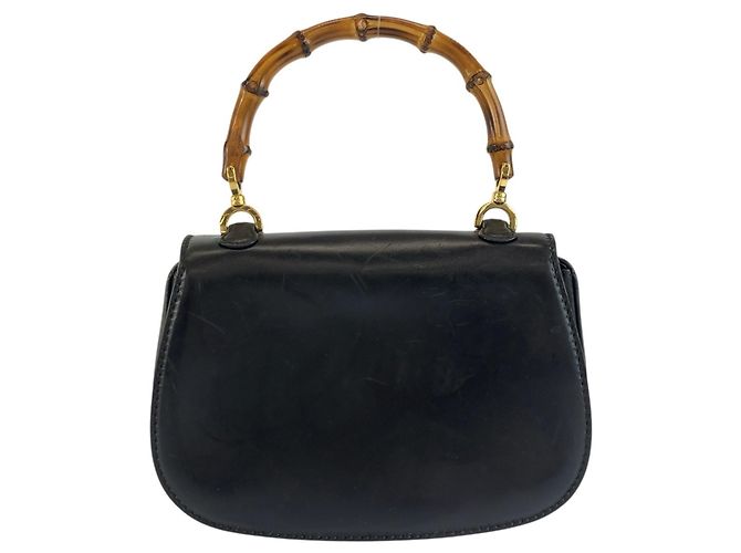 Borsa a mano Gucci Bamboo in pelle nera - vista 2