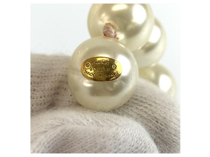 Collana lunga Chanel placcata oro con perla sintetica - vista 3