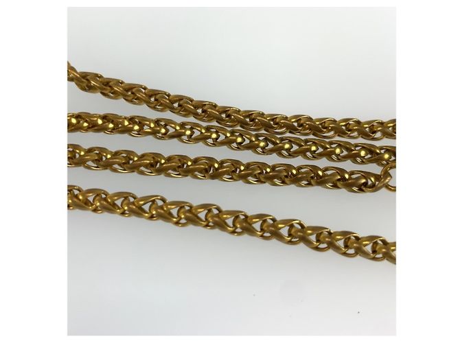 Collana lunga Chanel placcata oro con perla sintetica - vista 6