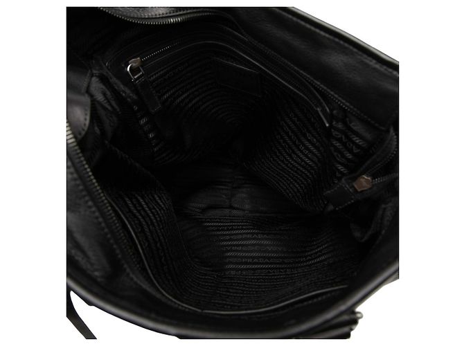 Borsa Tote Prada in pelle nera - vista 4