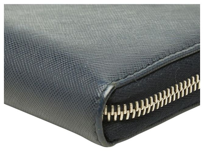 Prada Saffiano Leder Langbeutel Navy - Ansicht 4